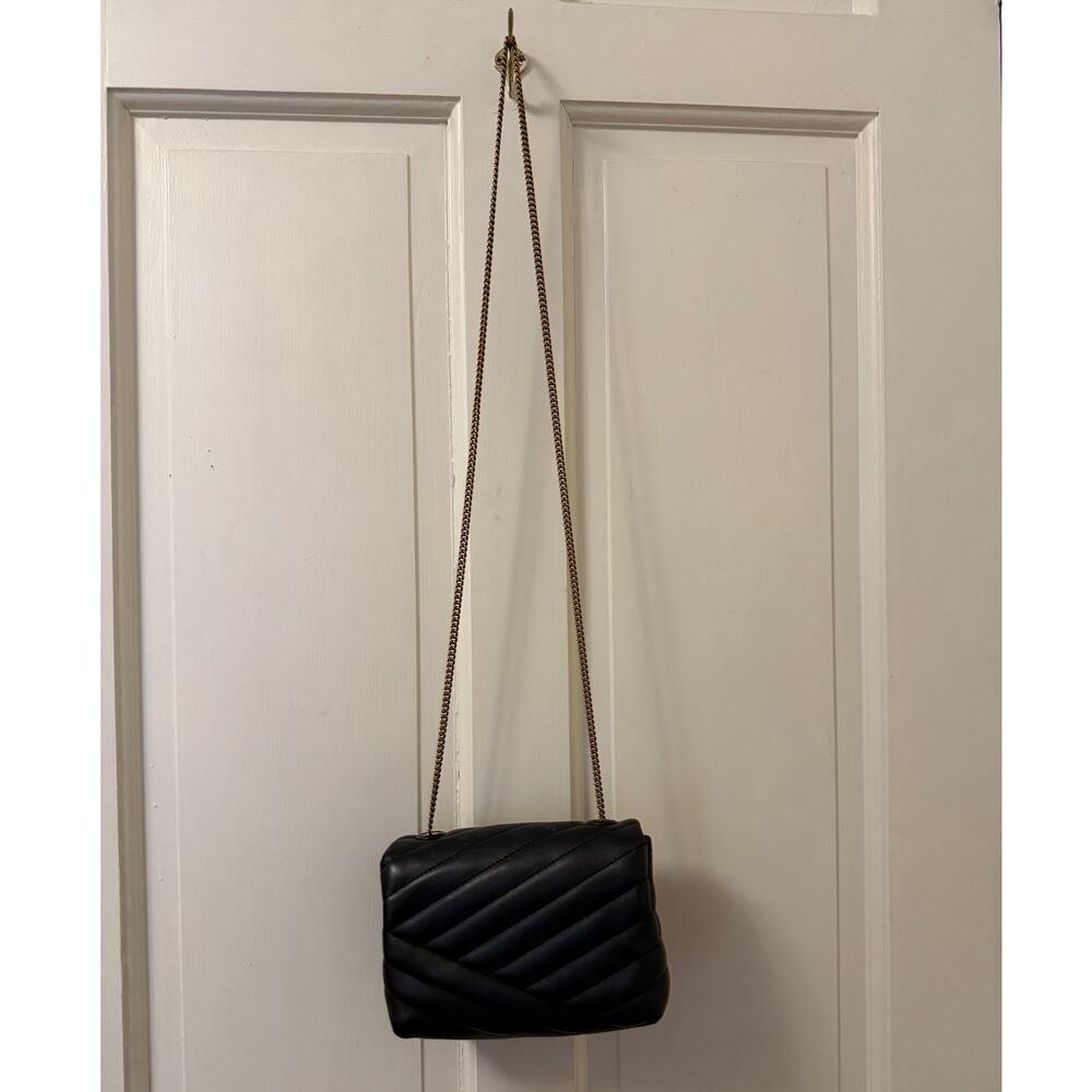 Tory Burch Kira Mini Chevron Quilted Crossbody Bag Black - Picture 7 of 9